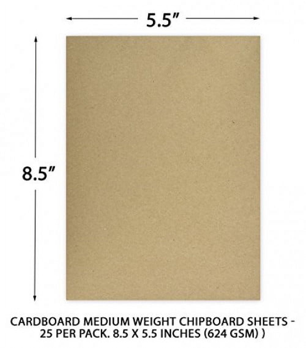 25 Chipboard Sheets 12 x 18 inch - 22pt (Point) Light Weight Brown Kraft  Cardboard for Scrapbooking & Picture Frame Backing (.022 Caliper Thick)  Paper