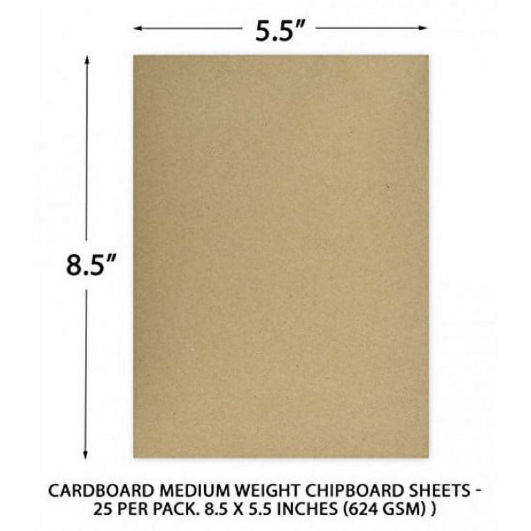 8.5 x 11 Chipboard Medium Weight 30pt (Point) Cardboard Scrapbook Sheets | Black Boards | 50 Sheets per Pack