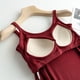 thumbnail image 4 of Camiseta interior de color liso con relleno en el pecho para mujer: camiseta sin mangas adelgazante 80 % algodón y spandex para deporte y ropa exterior., 4 of 7