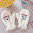 thumbnail image 1 of Guantes de mujer de invierno con forro de terciopelo para estudiantes, bonitos guantes de algodón con forma de oso, guantes de felpa largos y gruesos, 1 of 6