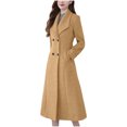 thumbnail image 6 of Homenesgenics Camel Coat for Women Fashion Women Turn Down Collar Long Sleeve Casual Coat Cardigan Blouse Brown XXXL, 6 of 7