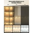 thumbnail image 7 of YULINKCO 3 LED Under Cabinet Light, Under Counter Dimmable Lighting, USB Rechargeable Motion Sensor Light, Cat’s Eye Hill Corrugated Effect for Display Cabinet, Showcase, Wine Cabinet, 7 of 7