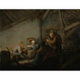 thumbnail image 2 of Adriaen van Ostade 18x15 Gold Ornate Wood Frame and Double Matted Museum Art Print Titled - Peasants In&nbsp;A Tavern, Possibly a Depiction of the Sense of Hearing, 2 of 4