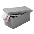 thumbnail image 1 of Baúl Plegable De Almacenamiento Tipo Taburete Con Asiento Acolchonado En Color Gris, 1 of 6