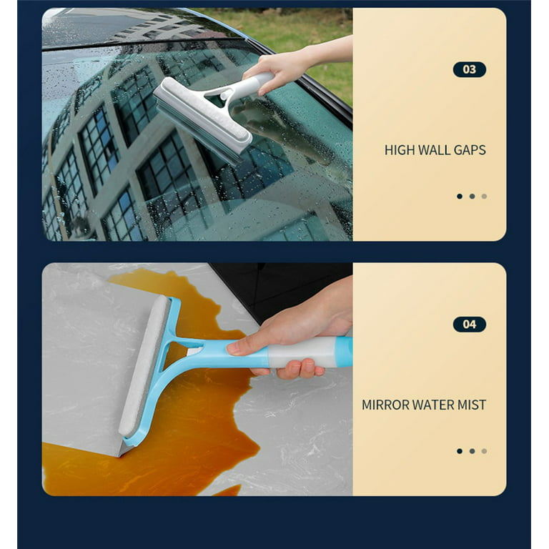 Glass Water Squeegee Silicone Squeegee MirrorWashing Spray Brush with  Squeegee 