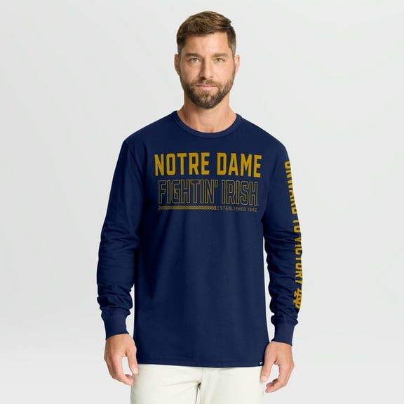 Men's Fanatics Navy Notre Dame Fighting Irish Quad Fuel The Fire Long Sleeve T-Shirt