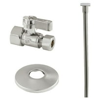 0.5 in. FIP x 0.375 in. OD Comp Straight Valve Toilet Supply Kit, Brushed Nickel