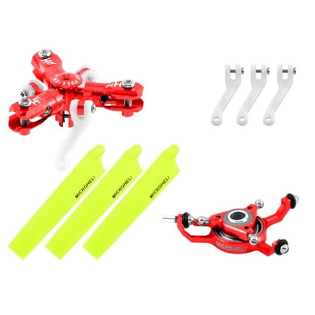 Microheli CNC Triple Yellow Blades Conversion set (RED) - BLADE MCPXBL / BL2