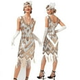 thumbnail image 2 of Les Rugissantes Annes 20 1920s Robe De Cocktail Robe Vintage Robe Clapet Bal Masqu Robe De Bal Gatsby Le Magnifique Charleston Femme Paillettes Frang, 2 of 2