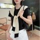 thumbnail image 3 of Bufanda coreana de verano para mujer, cuello falso para aire acondicionado, tejido fino para mujer, capa anudada para otoño, chal protector solar, 3 of 4