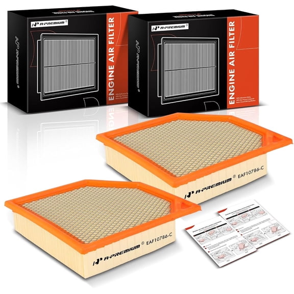 A-Premium 2-PC Engine Air Filter Compatible with Ford Mustang 2007 2008 2009 2010 5.4L, Replace# 7R3Z9601AA