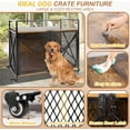 thumbnail image 6 of PETSCOSSET Dog Crate Furniture with Cushion, Double Door Wooden Dog Kennel Indoor with Wheels, 41"L x 23.6"W x 35.8"H, 6 of 8
