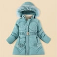 thumbnail image 4 of Winter Girls Long Padded Coat with Adjustable Belted Waist Lined Thermal Outerwear for Freezing Cold Weather, 4 of 4