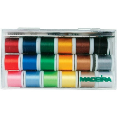 Madeira Rayon Thread Sampler, 18 Spools