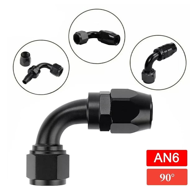 1 Piece Black AN4 AN6 AN8 Straight 45 60 90 120 150 180 Degree Oil Fuel Swivel Hose Oil Hose End Adapter Kit~0234