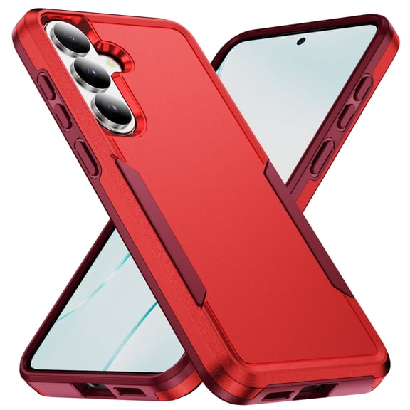 Dteck Case for Samsung Galaxy A56 5G ,Shockproof Soft TPU Inner Layer and Hard PC Outer Back Cover Double Layer Design Phone Case,Red Rose