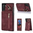 thumbnail image 1 of Feishell for Samsung Note 10, Case Wallet with Card Holder Functional Two Way Kickstand Durable Zipper Pocket RFID Blocking Leather Protective Leather for Samsung Galaxy Note 10, Winered, 1 of 12
