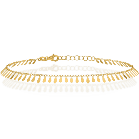 14K Solid Yellow Gold Anklet Summer Beach Foot Ankle Bracelet