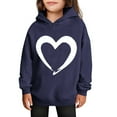 thumbnail image 2 of ATOGUTA Girl Valentines Sweatshirt Hooded Heart Sweatshirt Fall Winter Kid Long Sleeve Shirt Pullover Top Size 3T-14, Navy, 2 of 6