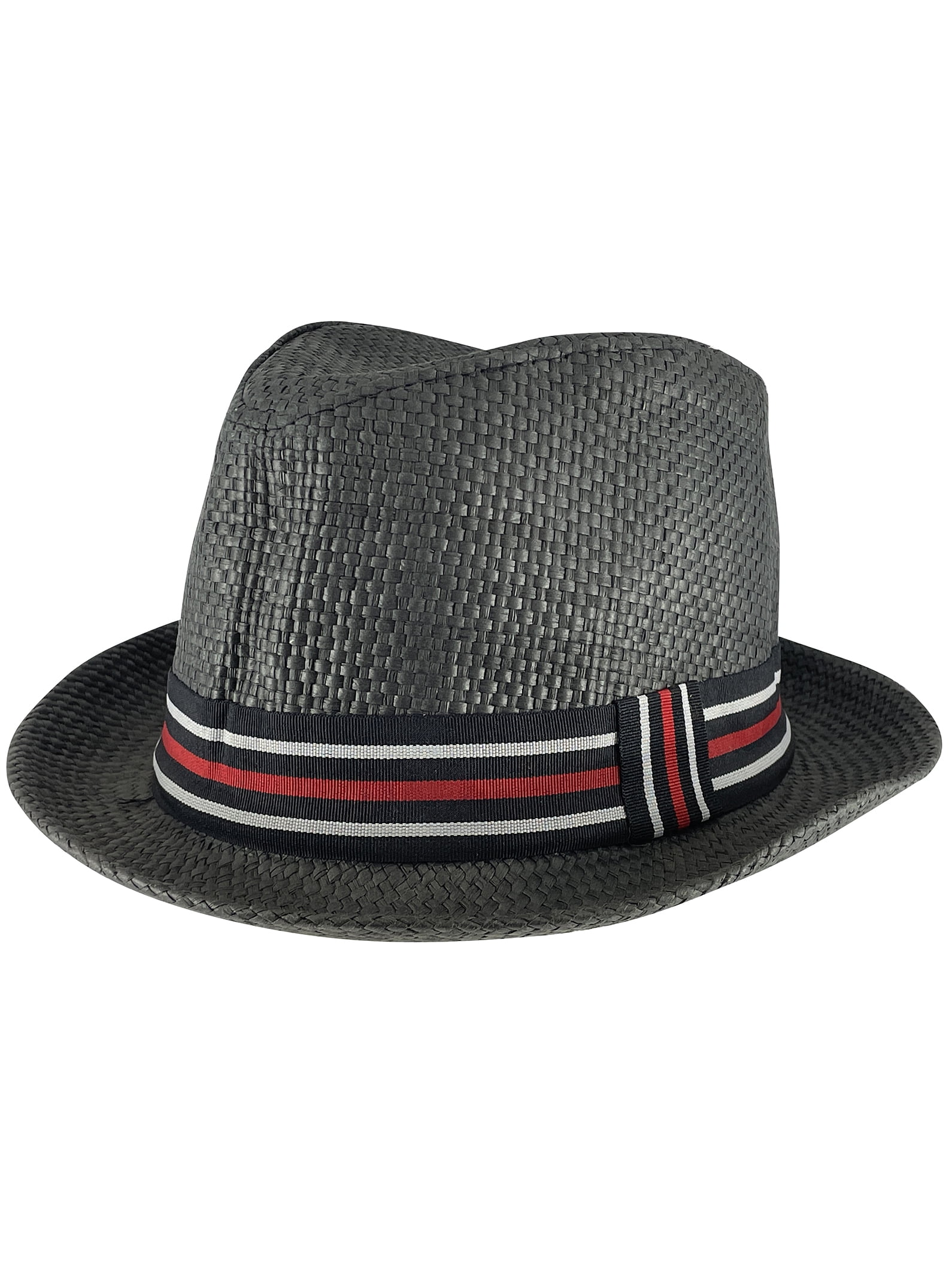 Top Headwear Red Band Straw Fedora Hat 