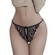 thumbnail image 1 of Gibobby Calzones para mujer sexy Bragas bordadas para mujer, cintura de diamante intermitente, Tanga de malla con abierta Sexy ajustable(Negro,Talla única), 1 of 5