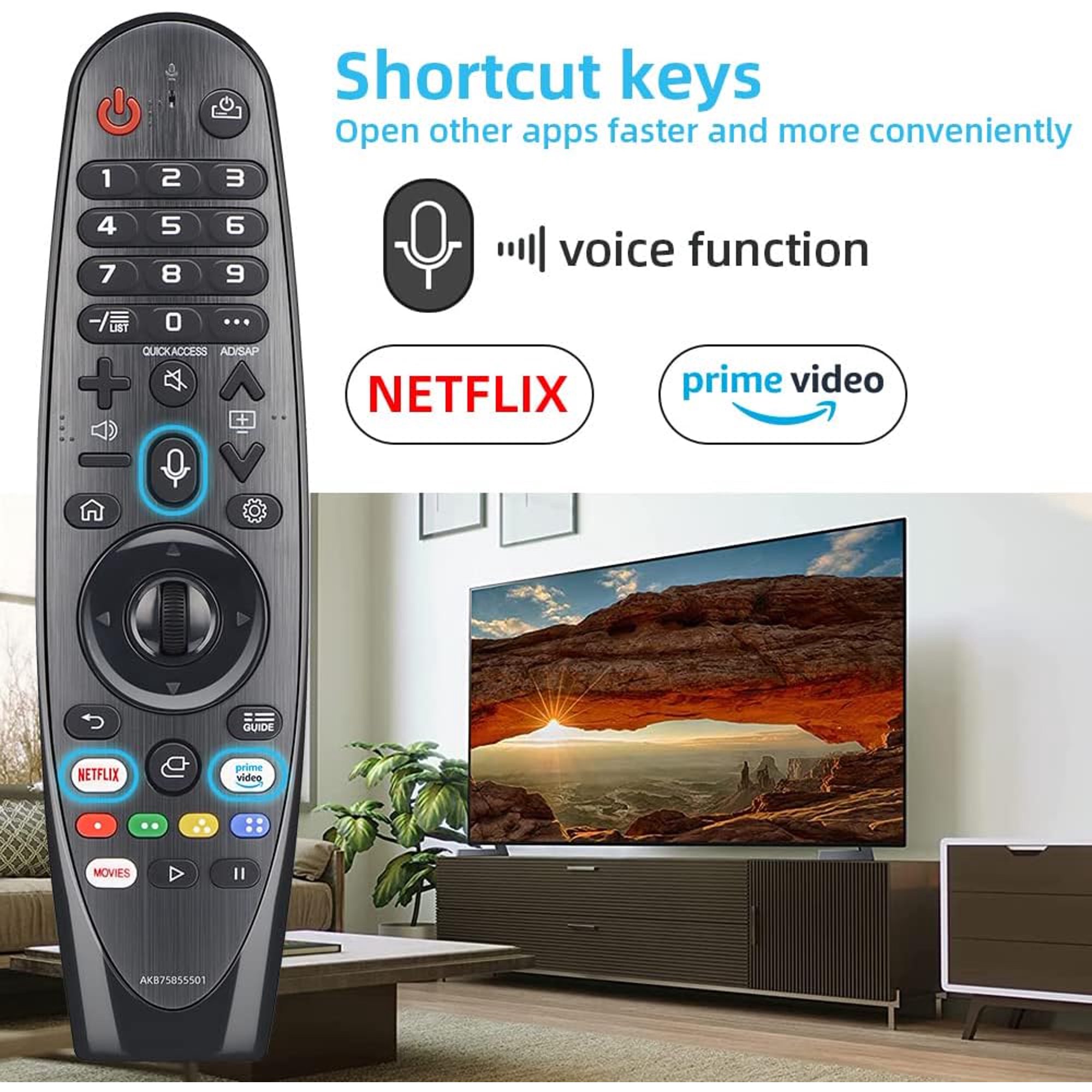 New Voice Magic Remote AKB75855501 for LG Smart TV Remote Replacement for  AN-MR20GA AN-MR19BA LG TV Magic Remote, with Netflix, Prime Video Buttons -  Walmart.ca