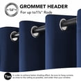 thumbnail image 6 of Deconovo Total Blackout Curtains for Kids Room and Living Room, 2 Panels with 8 Grommets, Thermal Insulated, 52"x84", Navy Blue, 6 of 10