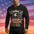 thumbnail image 2 of Usa 250th Anniversary Merchandise, 4th of July Shirts for Men Patriotic Long Sleeve Tops Eagle Print Shirt Button Up Henley Pullover, 2 of 7