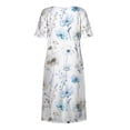 thumbnail image 4 of HomeGardon Robes d'Été en Solde! Robes pour Femmes 2025, Robes d'Été Décontractées à Col Rond et Manches Courtes avec Fermeture Éclair, Imprimé Floral, S-TTG, 4 of 5