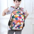 thumbnail image 6 of FORMRS Unisex School Backpack 17" Student Travel Bag with Laptop Compartment, White Colorful Circles, 6 of 7