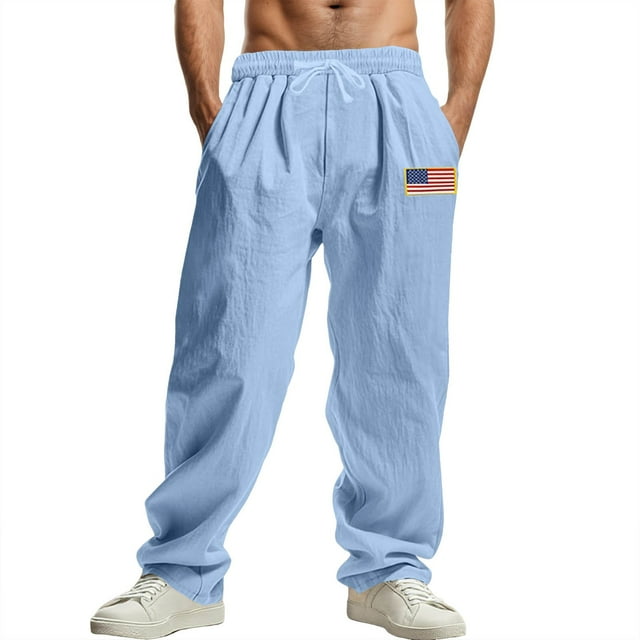Men's Casual Trousers Everyday Lightweight Straight Leg Design with Adjustable Drawstring for Comfort and Versatile Style
