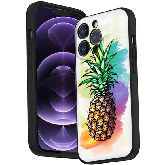 Compatible with iPhone 14 Pro Max Phone Case, pineapple-fruits-905 Case Silicone Protective for Teen Girl Boy Case for iPhone 14 Pro Max