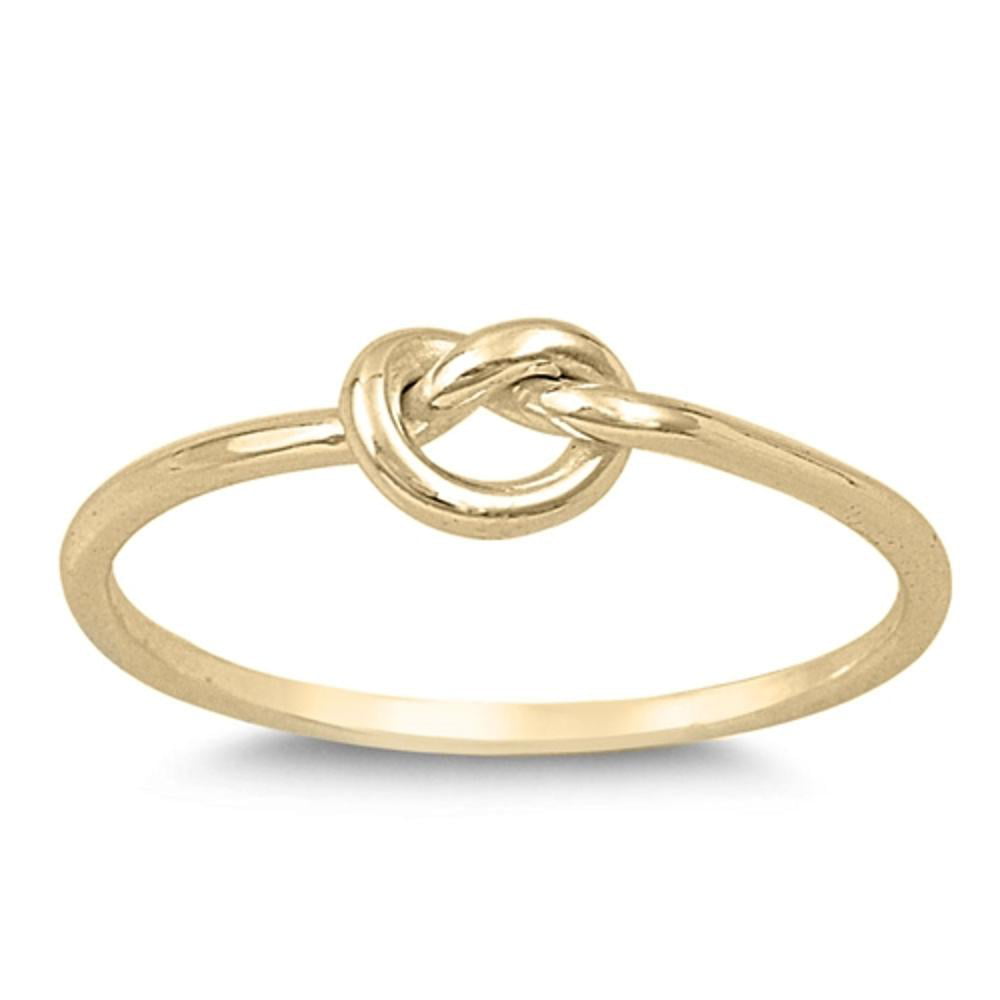 Gold-Tone Infinity Knot Promise Ring .925 Sterling Silver Love Band Sizes 4-10