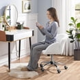 thumbnail image 5 of CRXX Cute Desk Chair for Home Office, Adjustable Vanity Chair Modern Upholstered Chair Swivel Rolling Task Chair with Armrests for Work, Study, Living Room, Bedroom, Snowy, 5 of 10