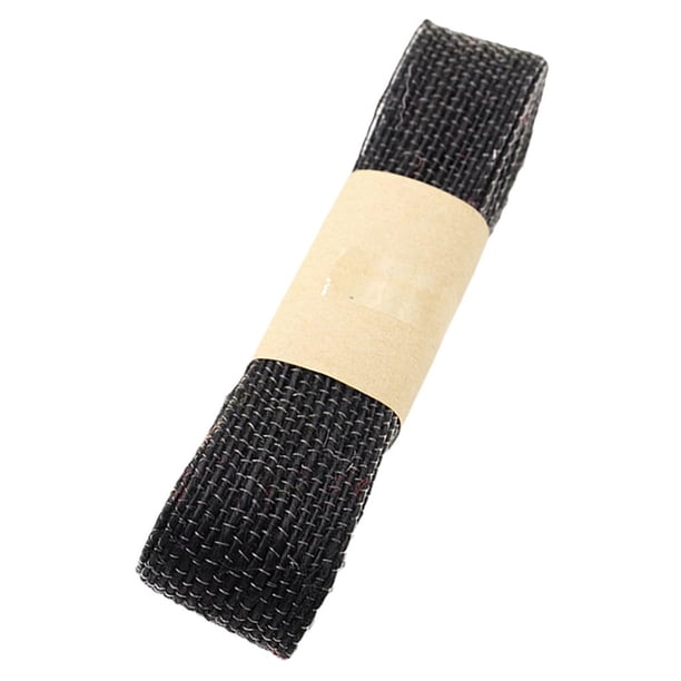Cinta de arpillera de yute Vintage teñida Natural de 2 metros y 25mm para bricolaje negro Zulema Cinta de arpillera