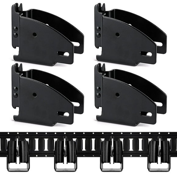 E Track Wood Beam Brackets, 4PCS E Track Wood Beam Socket Fittings, Cargo Tie Down Accessories, Cargo Storage Lumber Brackets for Trucks, Trailers, RVs, Vans