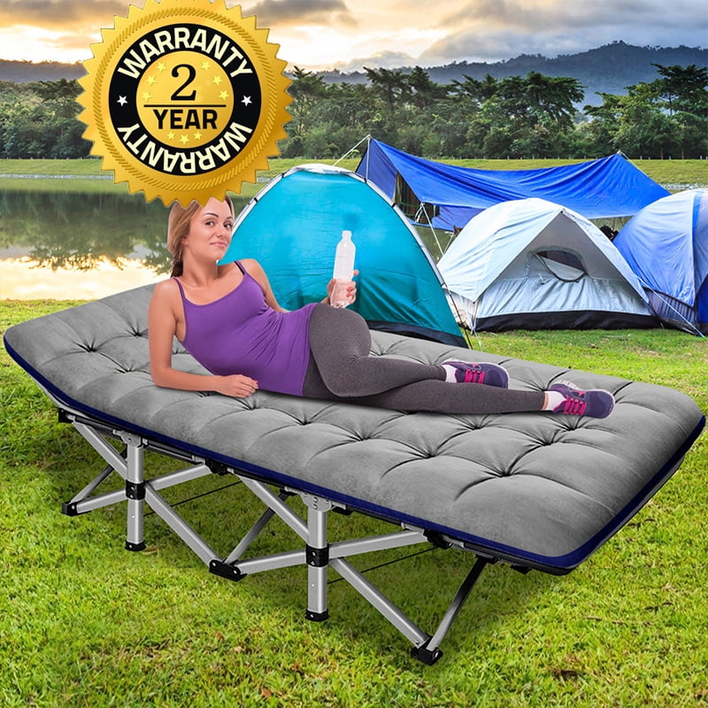 Coleman Camping Cot with Side Tables, Air Mattress & Battery