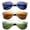 3 Pack Orange, Blue & Yellow, variant on 3 Pack Metal Oval Frame Dual Bridge Fashion Sunglasses for Men for Women, Flash Mirror