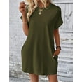 thumbnail image 2 of Cogild Womens Floral Print Pleated Mini Dresses Casual See Through Swim Beach Cover Up Dress, 2 of 5