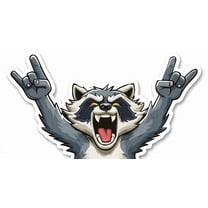 Rockin’ Raccoon Car Sticker – Funny Animal Vinyl Decal, Rock Hand Sign Cartoon for Cars, Trucks, Bumpers, Laptops, Windows, Waterproof Weatherproof Outdoor Auto Decor