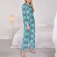 thumbnail image 3 of Gukieu Best Dad Ever Print Women's Long Sleeve Pajama Set, Button Top Elastic Pocket Pajama Pants Two Piece Set Home Wear-Medium, 3 of 7