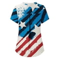 thumbnail image 4 of TIMIFIS Scrub Tops Women American Flag Print Short Sleeve Patriotic 4th Of July Plus Size Scrub Tops with Pockets, 4 of 4