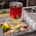 thumbnail image 6 of BIRDROCK HOME 2 Gallon Stacking Beverage Dispenser with Lid - Hammered Glass - Stainless Steel Spigot - Decorative Round Jar for Drinks - Lemonade Sangria Tea Water Drink Jar Jug - Home Parties, 6 of 12