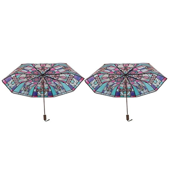 Stained Glass Umbrella with Automatic Closure J7L3