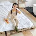 thumbnail image 2 of Conjunto de pijama de algodón para niños, ropa interior para bebés, pijamas de algodón para niñas, conjunto de dos piezas, ropa interior para bebés, pantalones largos de otoño para bebés, 2 of 5