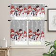 thumbnail image 2 of Snowman Snowflakes Kitchen Curtains and Valances Set, Christmas Striped Scarf Hat Winter Grey Rod Pocket Window Valance Window Curtain Panels for Living Room Bedroom Laundry, 27.5x36in, 3 Pieces, 2 of 7