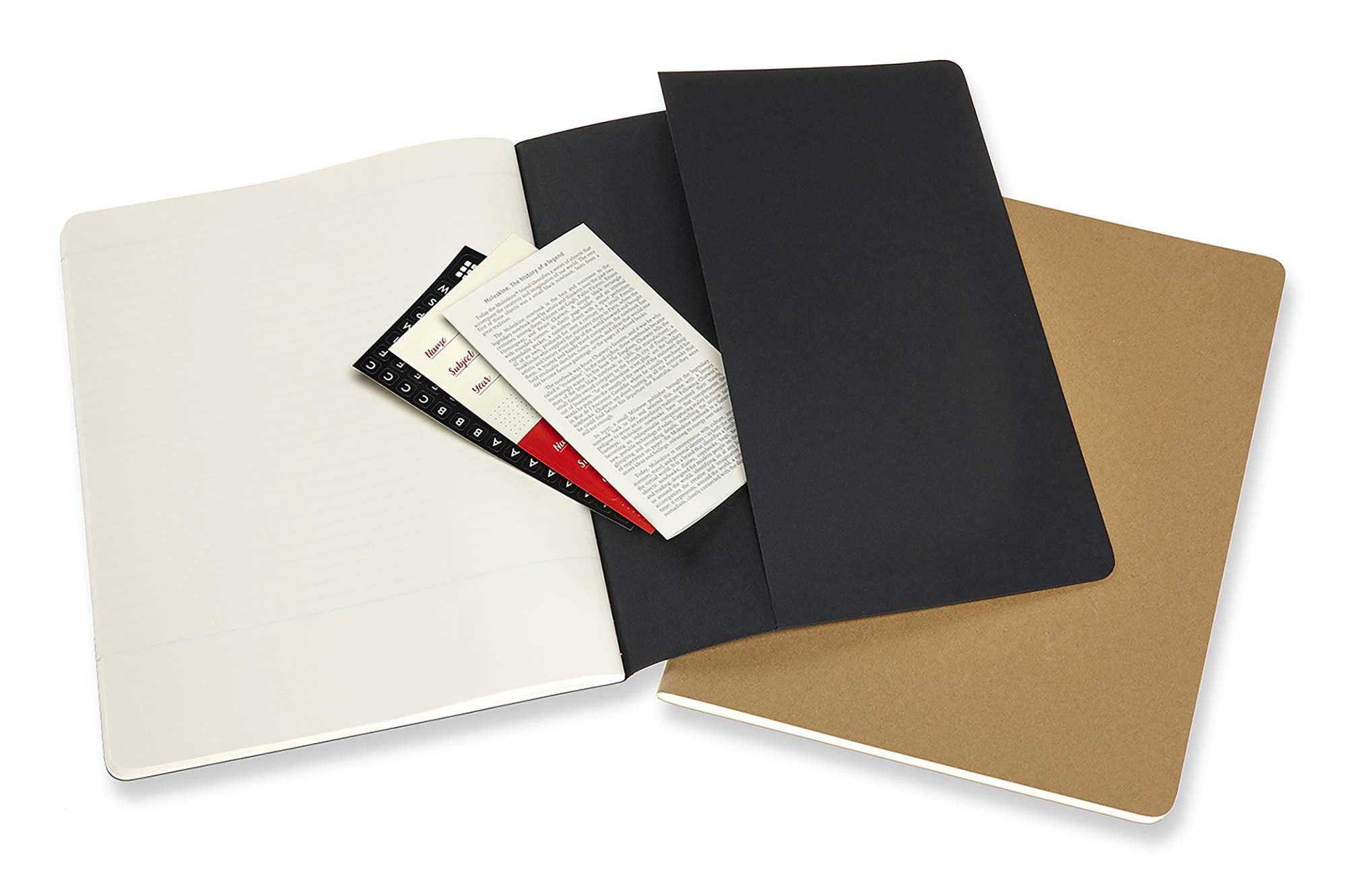 Moleskine Subject Journal, Black & Kraft Brown, 7.5in x 9.75in, 160 Pages, 2 Count