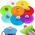 thumbnail image 1 of 8 Pieces Silicone Cup Lid, Food Grade Silicone Drinking Glass Lid Cover, Anti-dust Glass Lid, 1 of 4