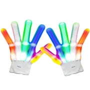 LED Gloves, LED Finger Gloves, Lights Up Gloves for Kids Teens Adults Gifts, Toys for 3-12 Year Olds Boys Girls, 5 Color, Suitable for Party,Birthday,Christmas,Halloween(1 Pair)