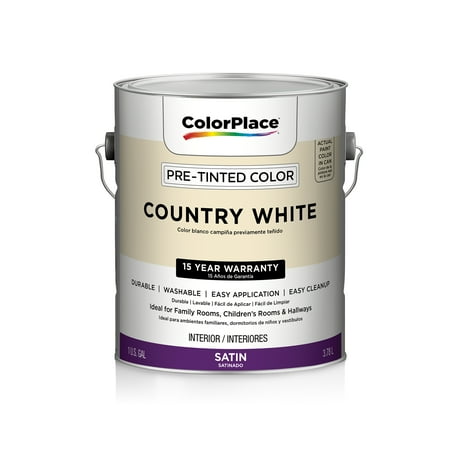 ColorPlace Interior Satin Paint, Country White, 1 Gallon